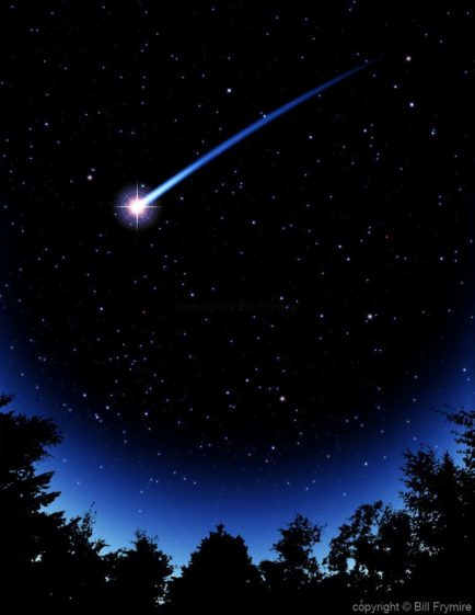 shooting star night sky