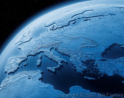 relief globe Europe