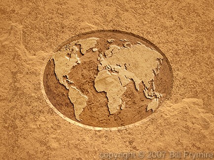 stone world map