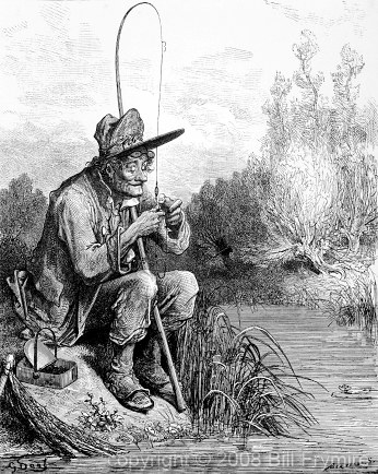 Gustave Dore illustration The Little Fish and the Fisherman