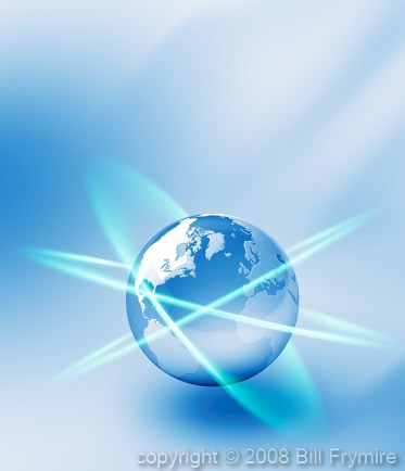 Globe with orbiting lines