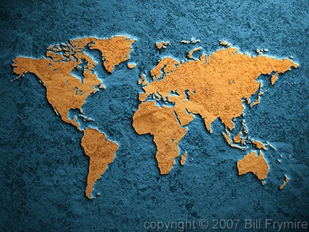stone world map
