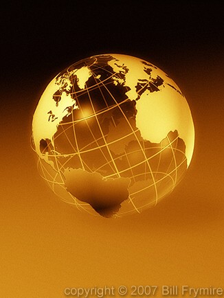 golden wire globe glass