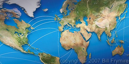 realistic world map connections