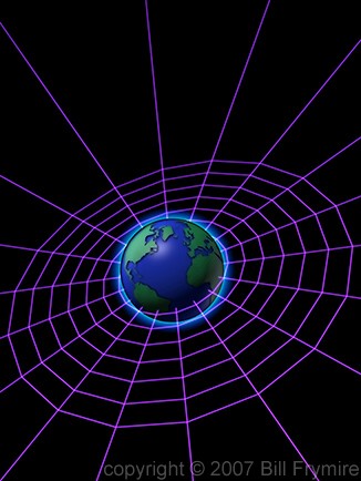 globe in a networked spider web