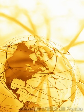 wire world globe with connections
