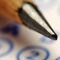 close up of SAT test with pencil