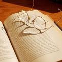 law books with glasses