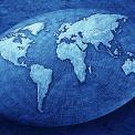 world map on rock