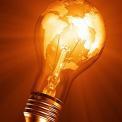world map on lightbulb